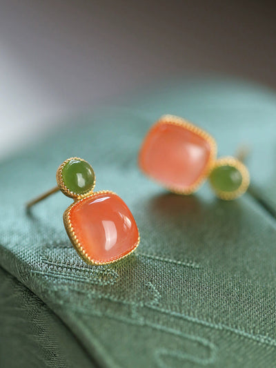 Women Artsy S925Silver Agate Earrings