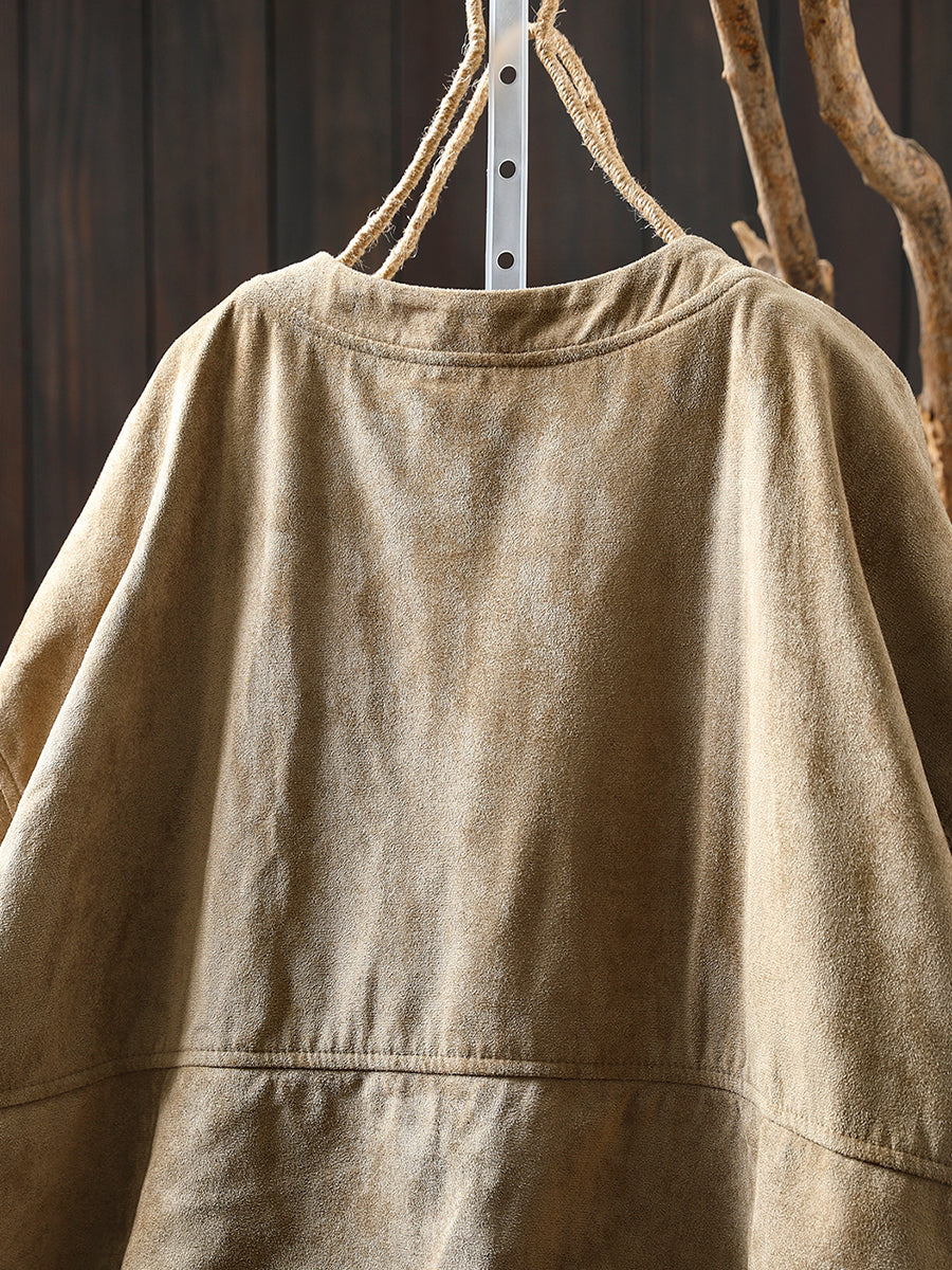 Women Autumn Pure Color O-Neck Cardigan Jacket