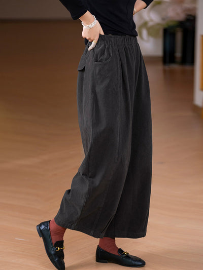 Women Autumn Pure Color 100%Cotton Harem Pants