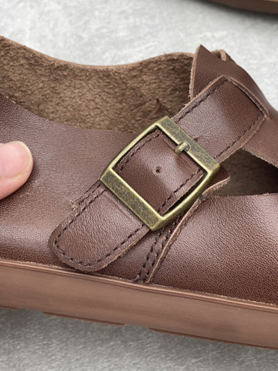 Women Vintage Autumn Soft Leather Flat Shoes