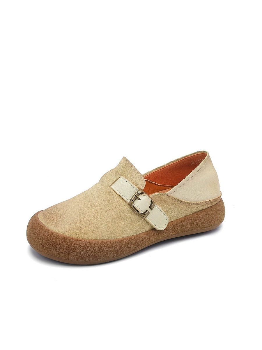 Women Autumn Vintage Leather Flat Shoes