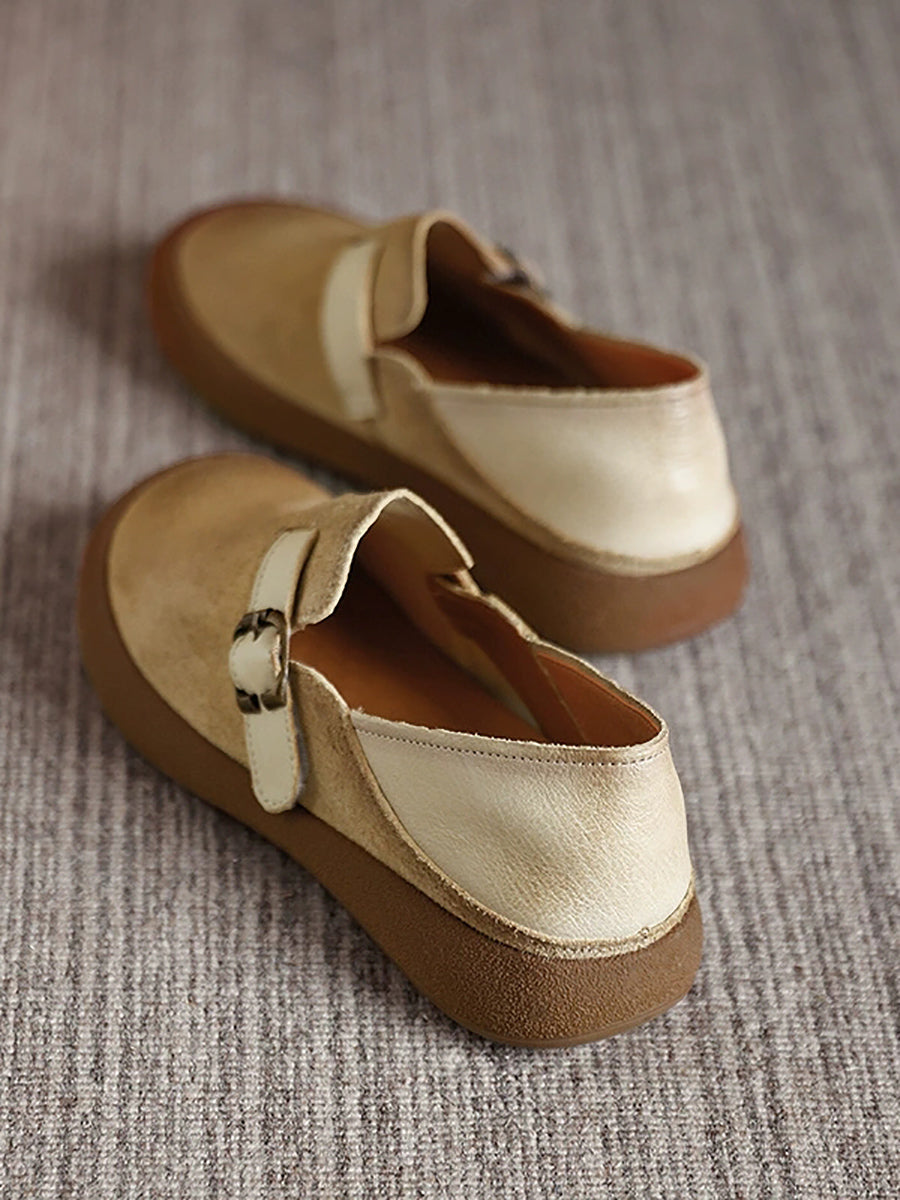 Women Autumn Vintage Leather Flat Shoes