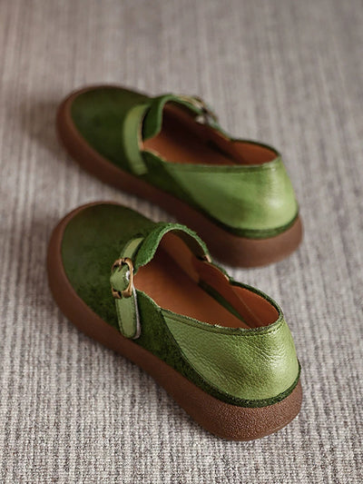 Women Autumn Vintage Leather Flat Shoes