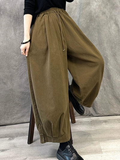 Women Autumn Pure Color Cotton Harem Pants