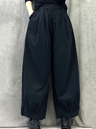 Women Autumn Pure Color Cotton Harem Pants