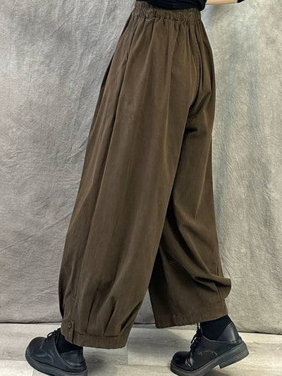 Women Autumn Pure Color Cotton Harem Pants