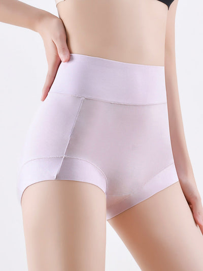 6 Pieces Women High Waist Pure Color Cotton Underwear