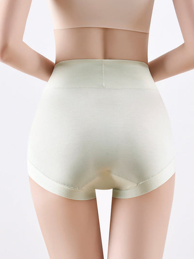 6 Pieces Women High Waist Pure Color Cotton Underwear