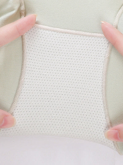 6 Pieces Women High Waist Pure Color Cotton Underwear