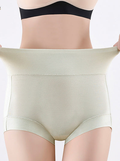 6 Pieces Women High Waist Pure Color Cotton Underwear