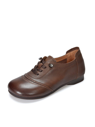 Women Autumn Genuine Leather Low Heel Shoes