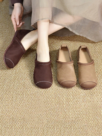 Women Vintage Genuine Leather Flat Shoes