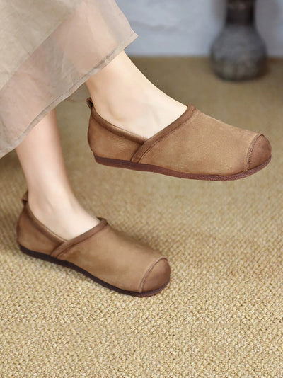 Women Vintage Genuine Leather Flat Shoes