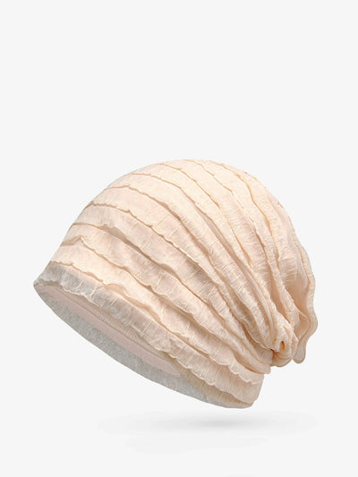 Women Summer Pure Color Shirred Hat