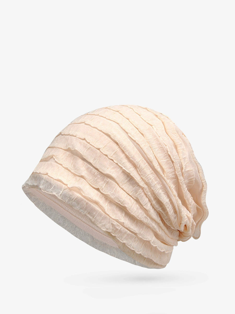 Women Summer Pure Color Shirred Hat