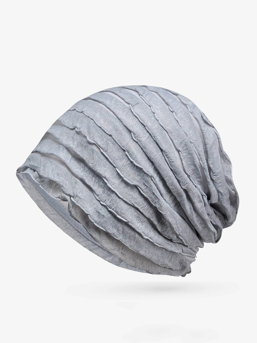 Women Summer Pure Color Shirred Hat