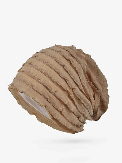 Women Summer Pure Color Shirred Hat