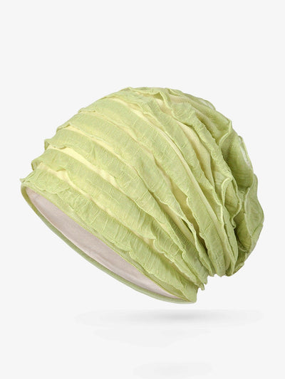 Women Summer Pure Color Shirred Hat