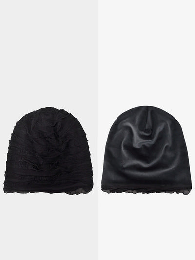 Women Summer Pure Color Shirred Hat