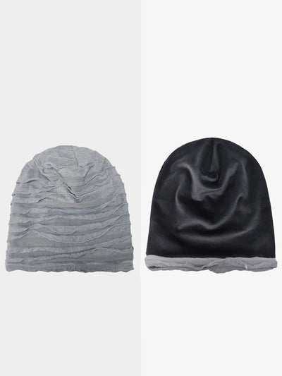 Women Summer Pure Color Shirred Hat