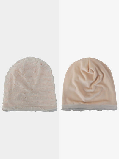 Women Summer Pure Color Shirred Hat