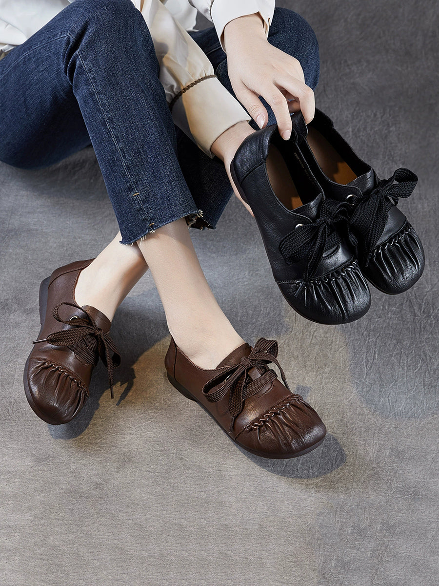 Women Summer Soft Leather Strap Low Heel Shoes