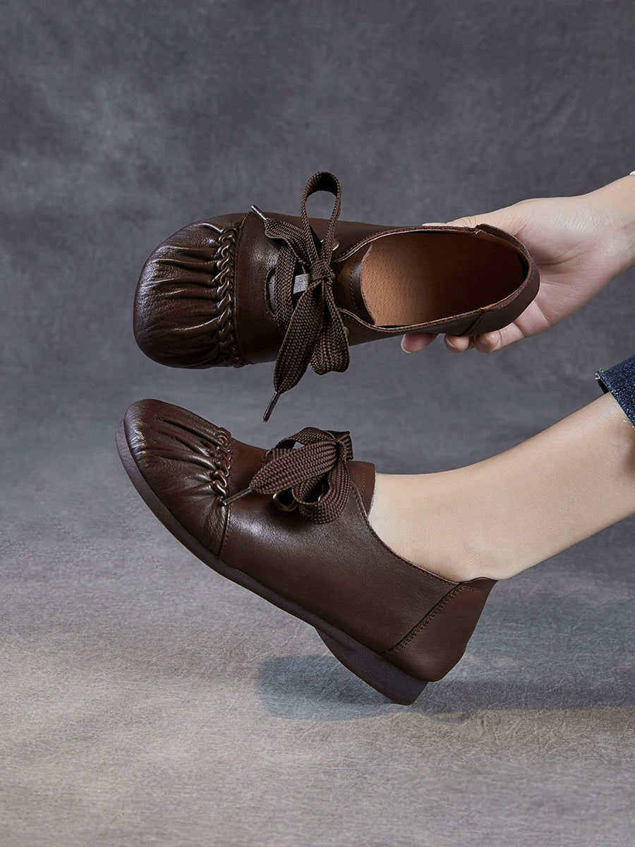 Women Summer Soft Leather Strap Low Heel Shoes