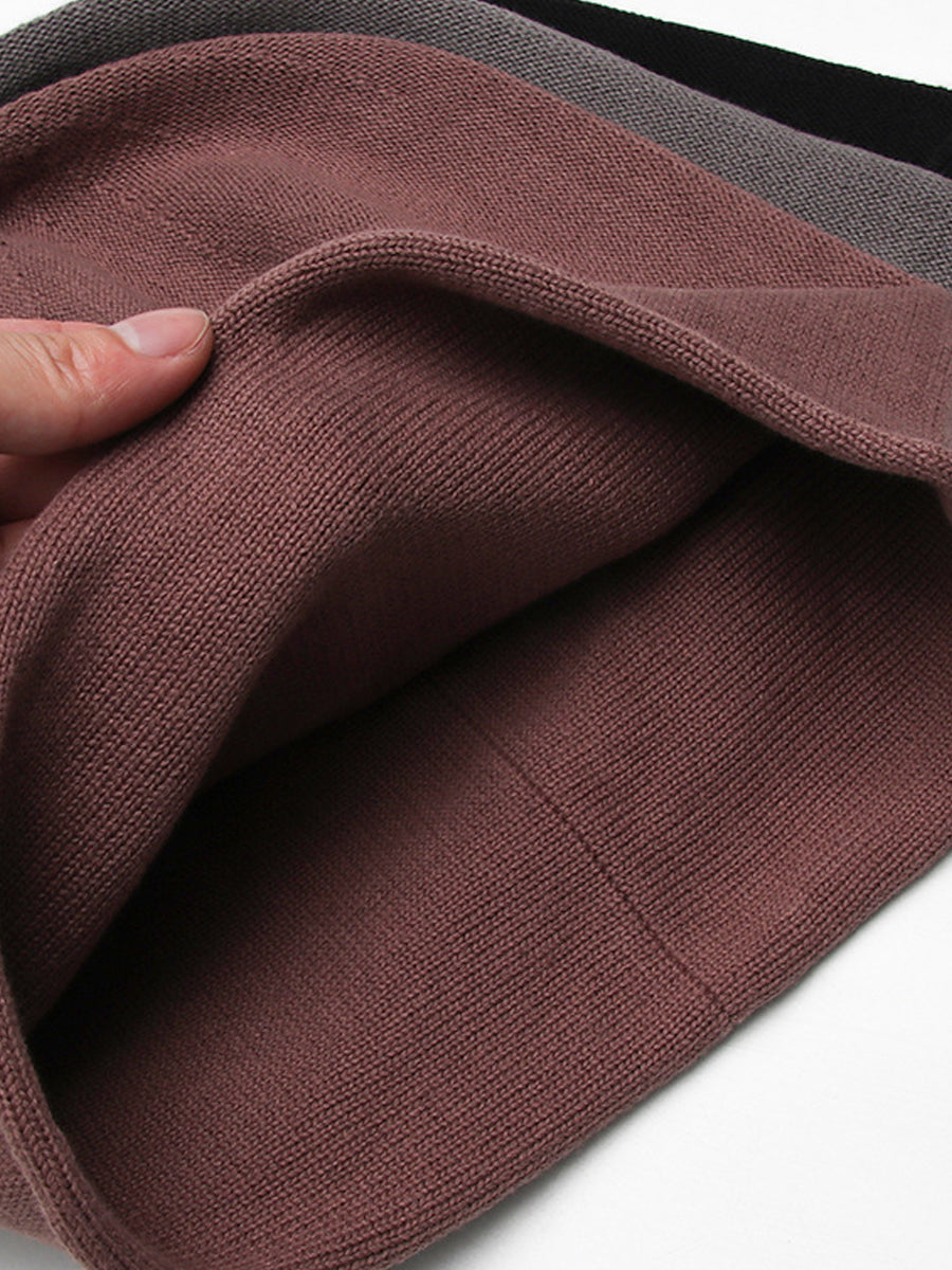 Women Autumn Casual Pure Color Knitted Hat