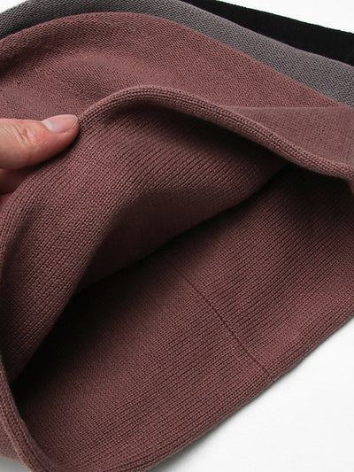 Women Autumn Casual Pure Color Knitted Hat