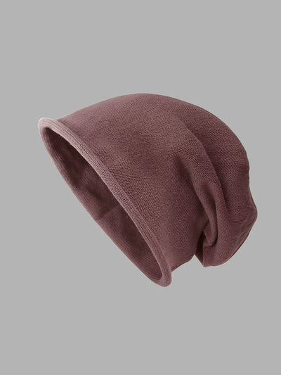 Women Autumn Casual Pure Color Knitted Hat