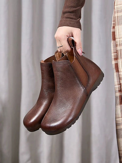 Women Autumn Genuine Leather Ankle Boots