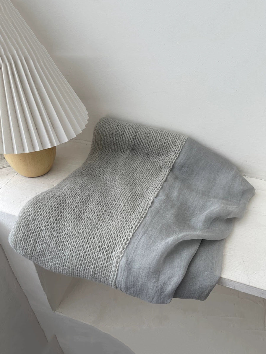 Women Autumn Kniited Spliced Shawl Scarf