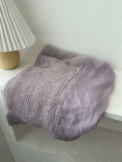 Women Autumn Kniited Spliced Shawl Scarf