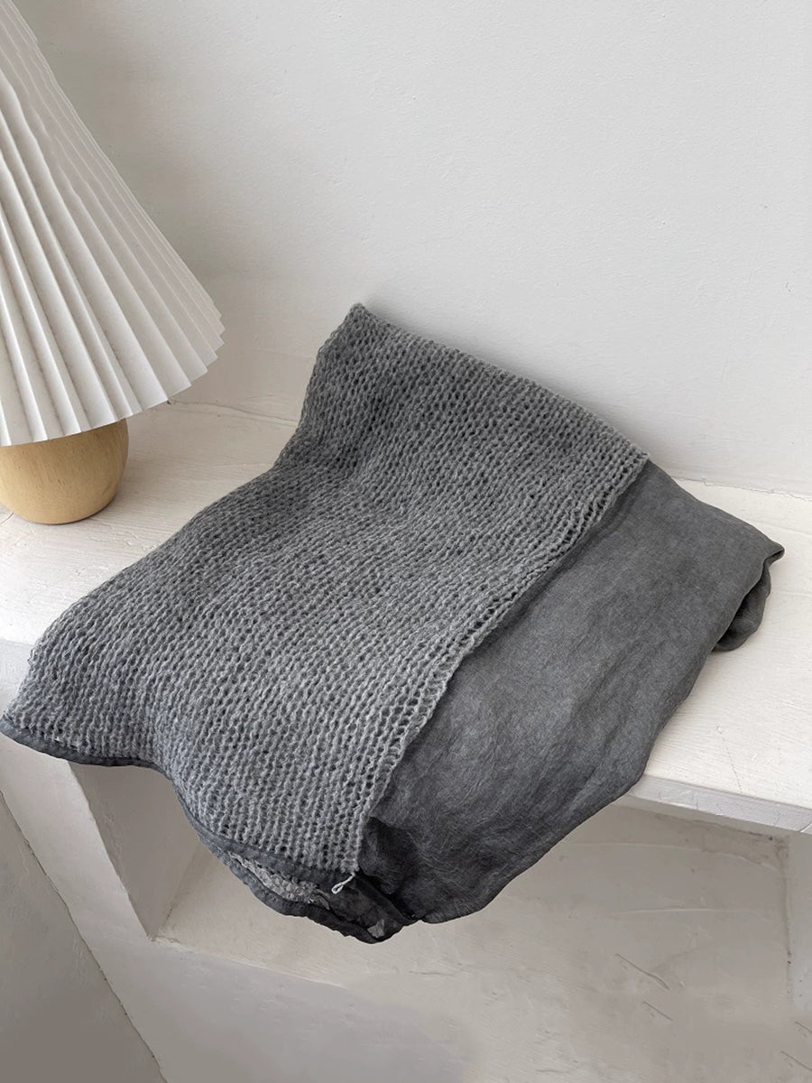 Women Autumn Kniited Spliced Shawl Scarf