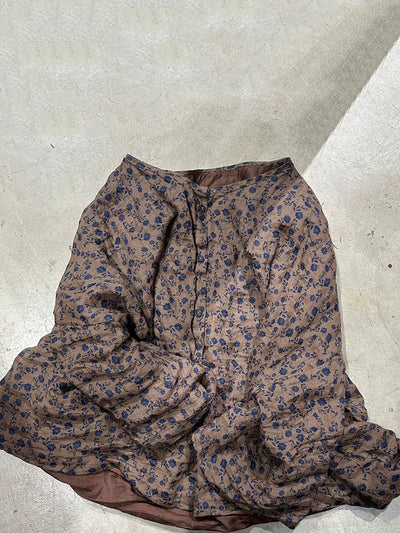 Women Artsy Floral Ramie O-Neck Shirt