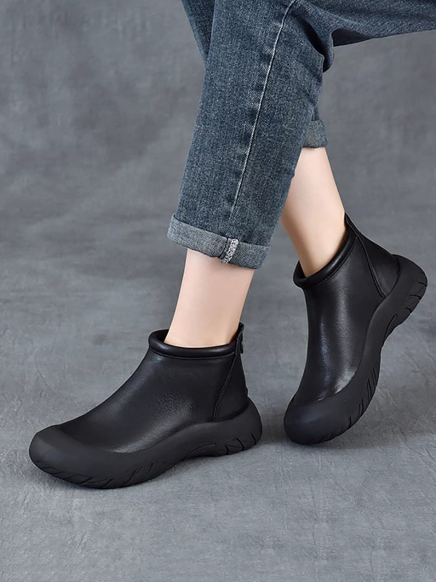 Women Autumn Genuine Leather Ankle Boots