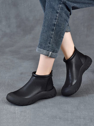 Women Autumn Genuine Leather Ankle Boots