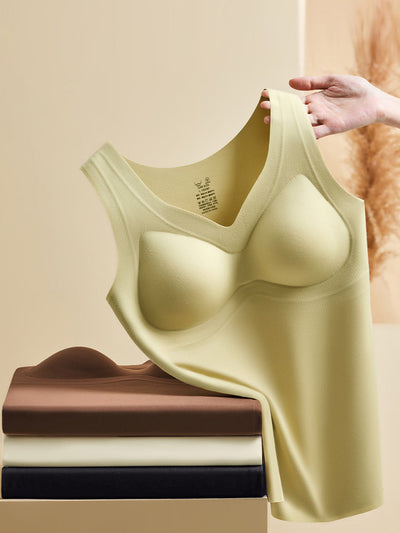 Women Autumn Casual Pure Color V-Neck Bottom Vest