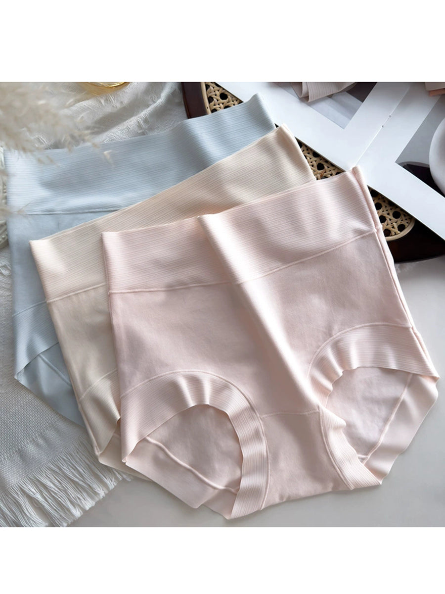 5 Pieces Women High Waist Pure Color Cotton Underwear