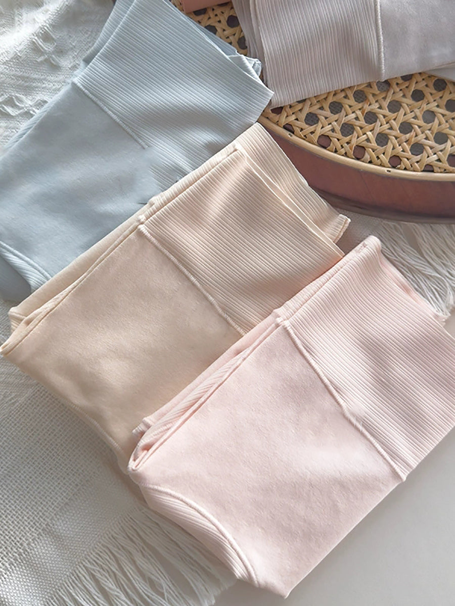 5 Pieces Women High Waist Pure Color Cotton Underwear