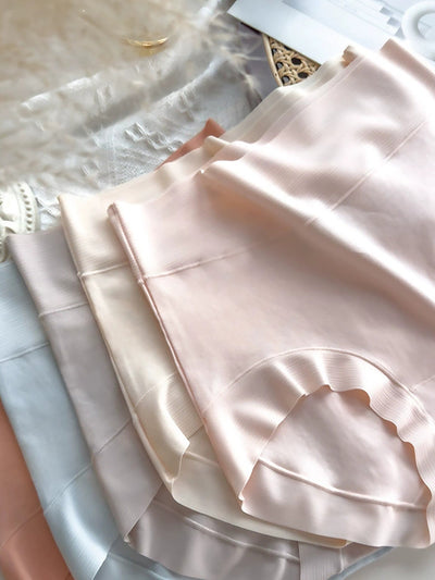 5 Pieces Women High Waist Pure Color Cotton Underwear