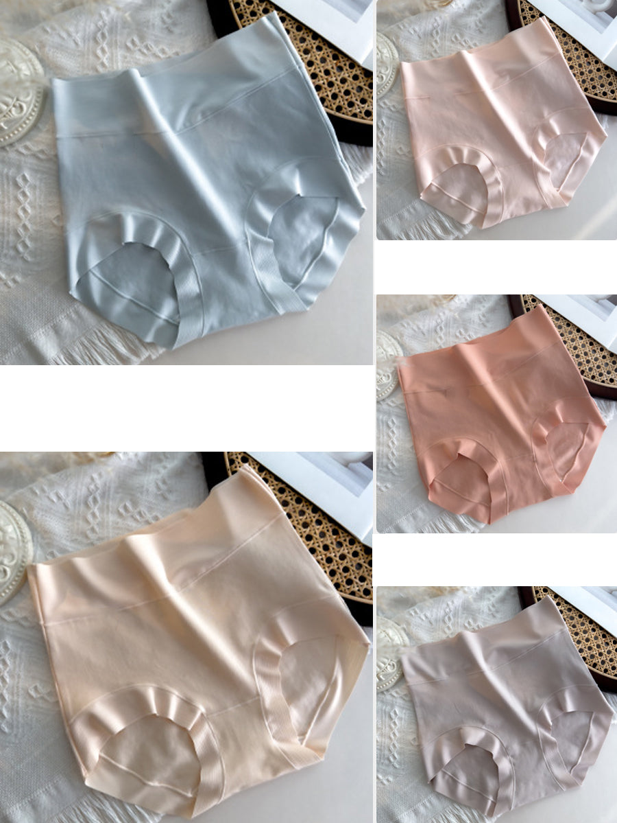 5 Pieces Women High Waist Pure Color Cotton Underwear