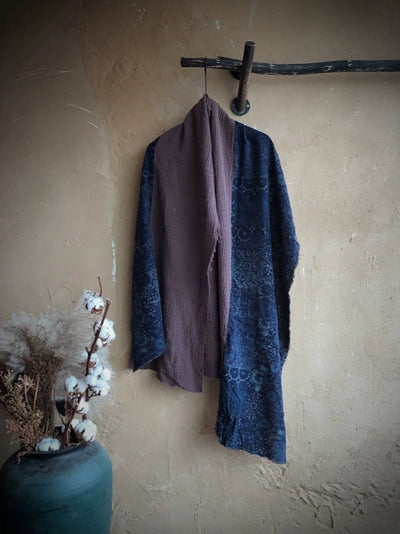 Women Ethnic Autumn Flower Spliced Shawl Scarf