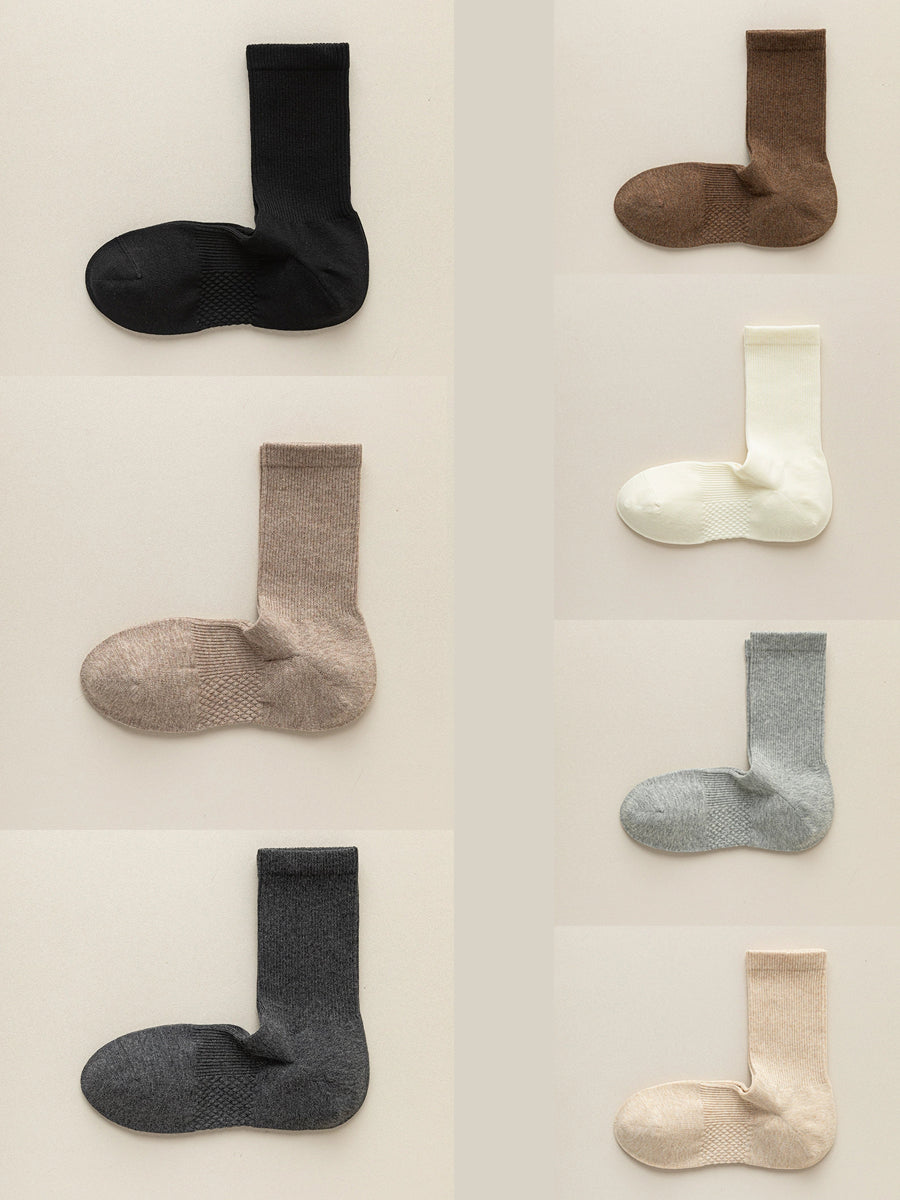 7 Pairs Women Casual Autumn Mid-Heel Socks