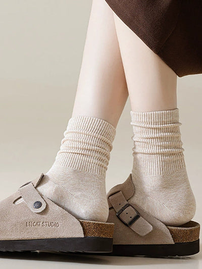 7 Pairs Women Casual Autumn Mid-Heel Socks
