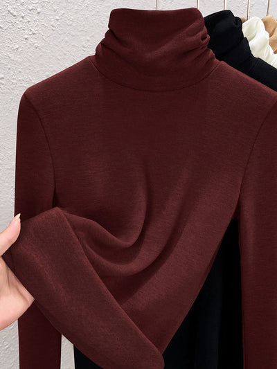 Women Autumn Casual Warm Turtleneck Bottom Blouse