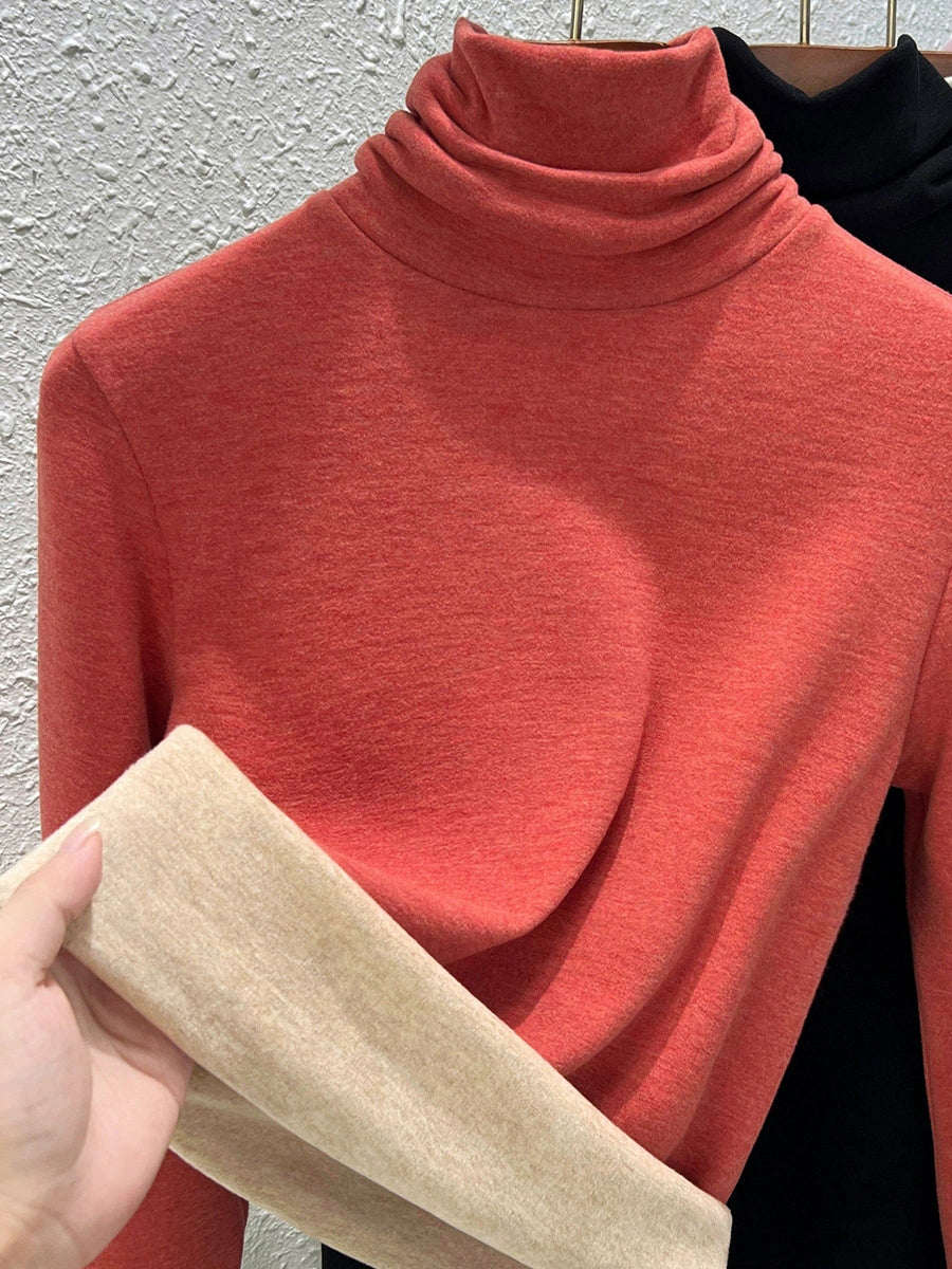 Women Autumn Casual Warm Turtleneck Bottom Blouse