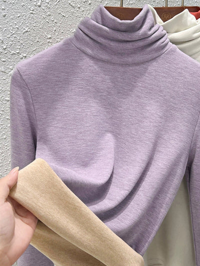 Women Autumn Casual Warm Turtleneck Bottom Blouse
