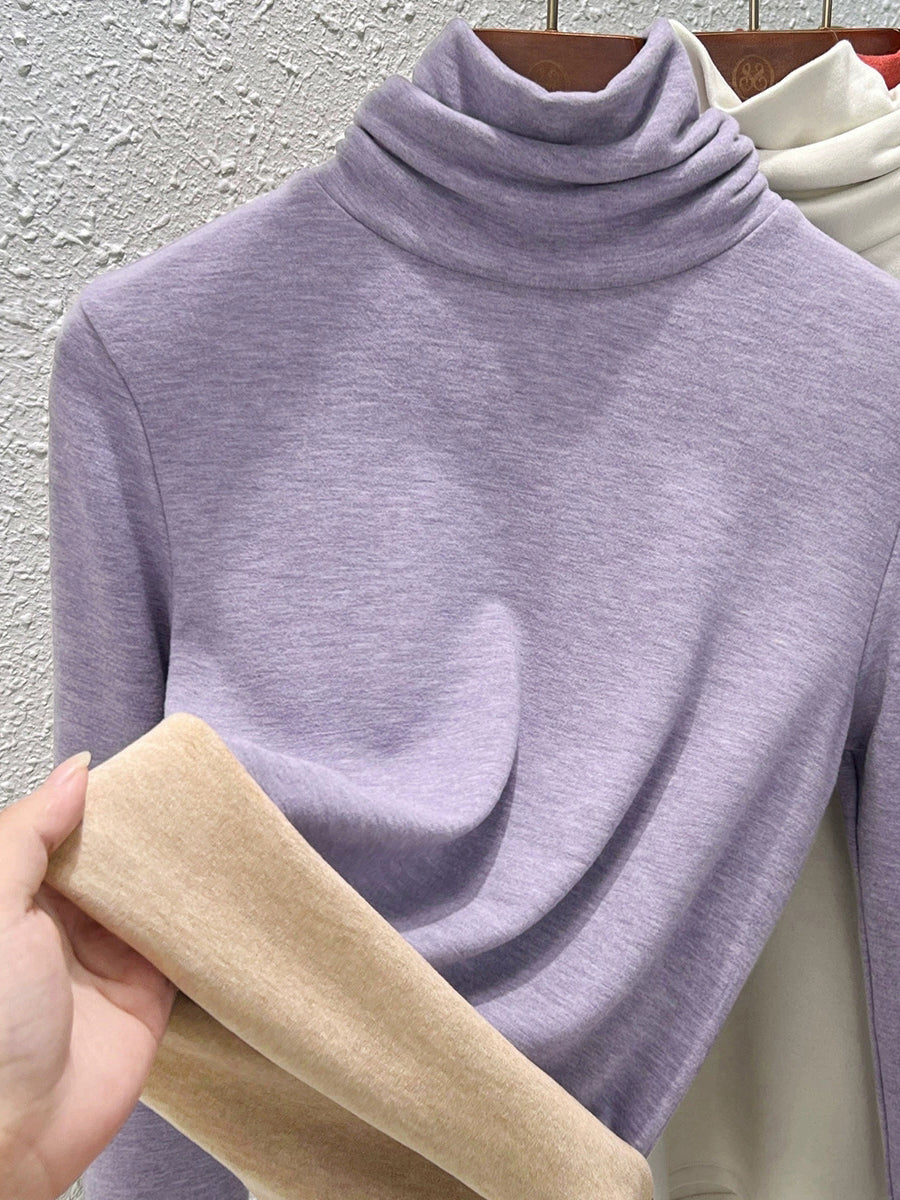 Women Autumn Casual Warm Turtleneck Bottom Blouse