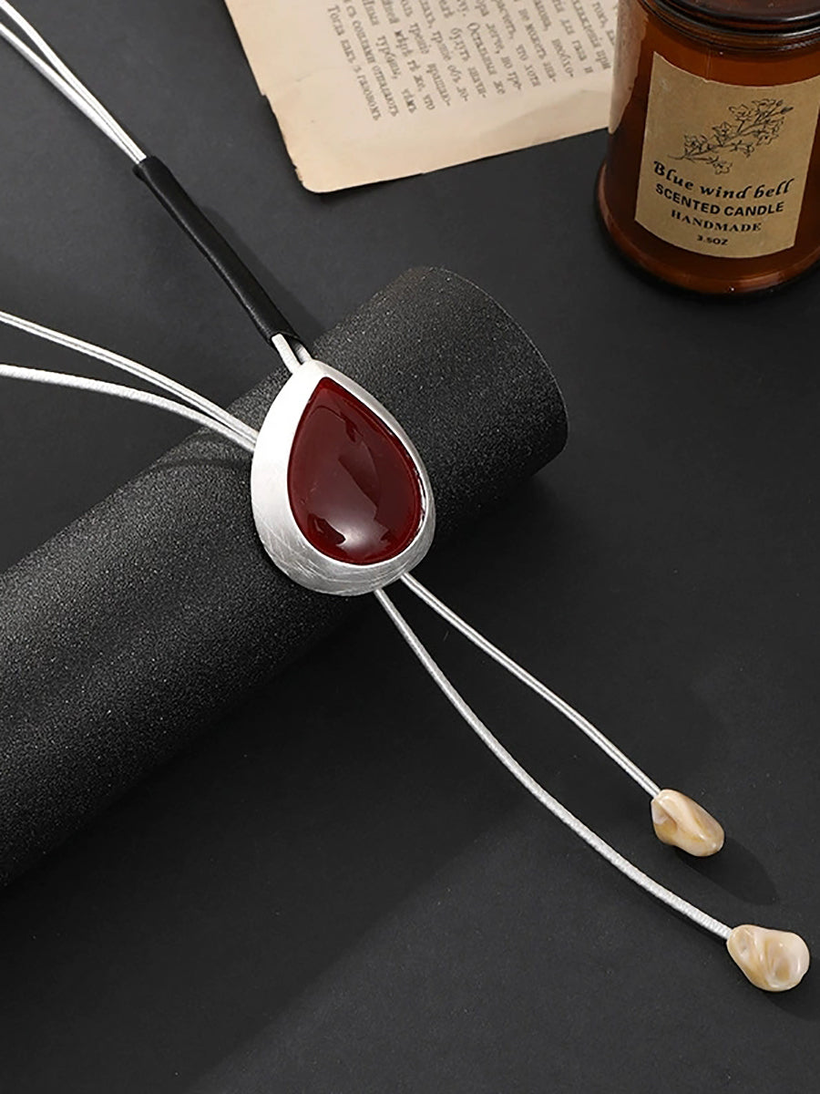 Women Fashion Alloy Stone Pandent Necklace